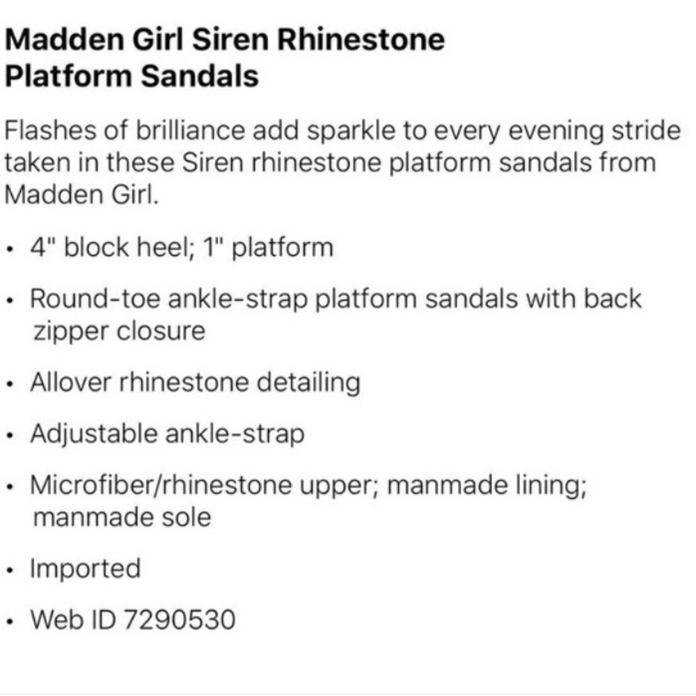 Steve Madden Girls Rhinestone Platform Sandals - Picture 3 of 3